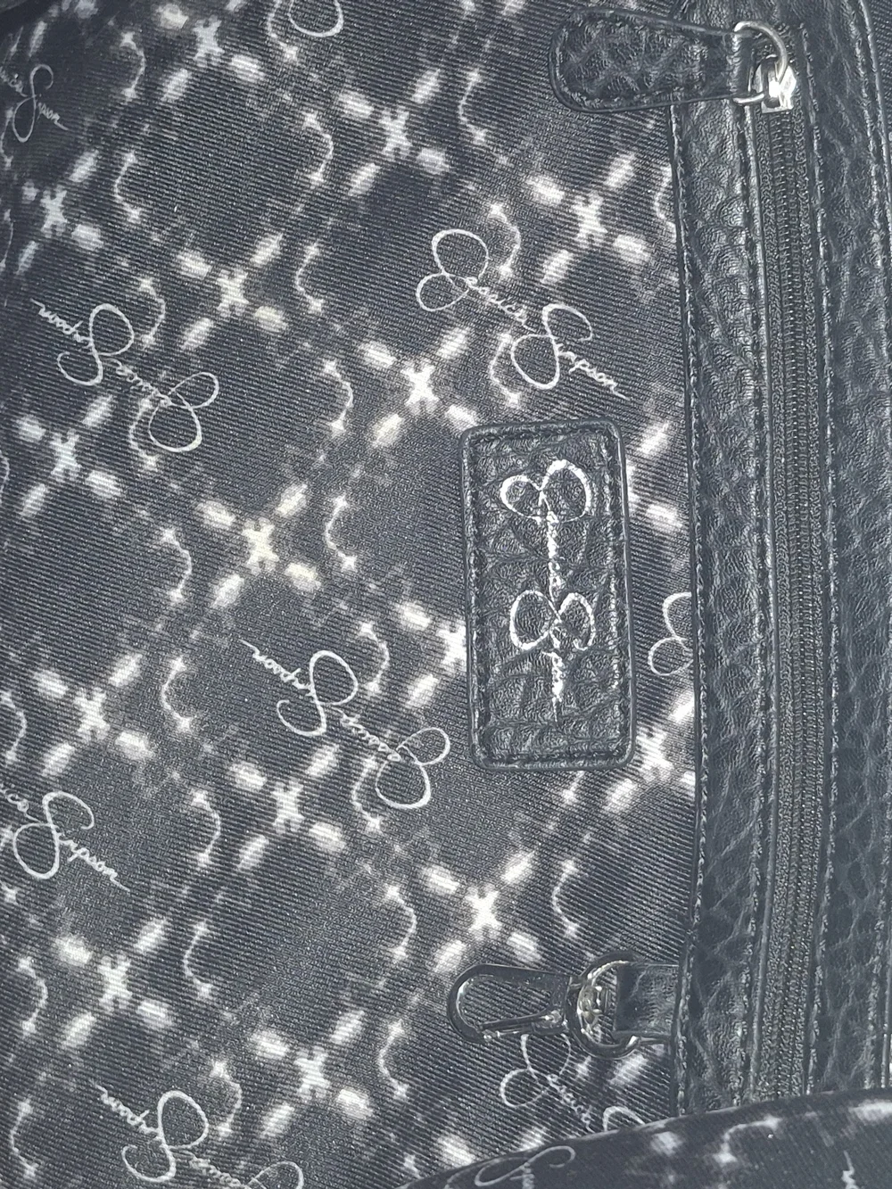 Jessica Simpson Black Floral Satchel with Multicolor Blooms